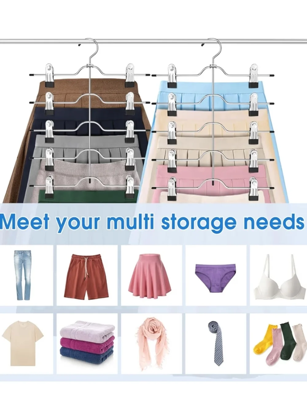 Multi-Tier Skirt Hanger Great For Shorts, Skirts, Skorts And More